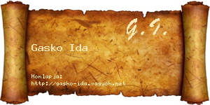 Gasko Ida névjegykártya